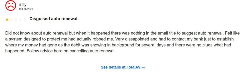 TotalAV Negative Feedback 
